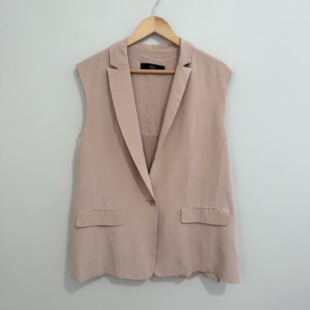 Tibi Blush Pink Sleeveless Blazer Vest